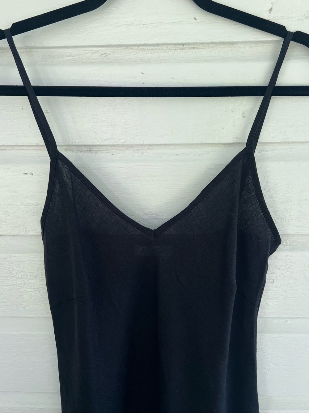 Amalfi Black Linen Bias-Cut Slip Dress - Like New - Picture 9 of 12